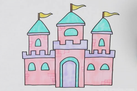 彩色城堡如何画简笔画