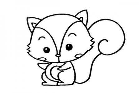 可爱的卡通小松鼠简单画法
