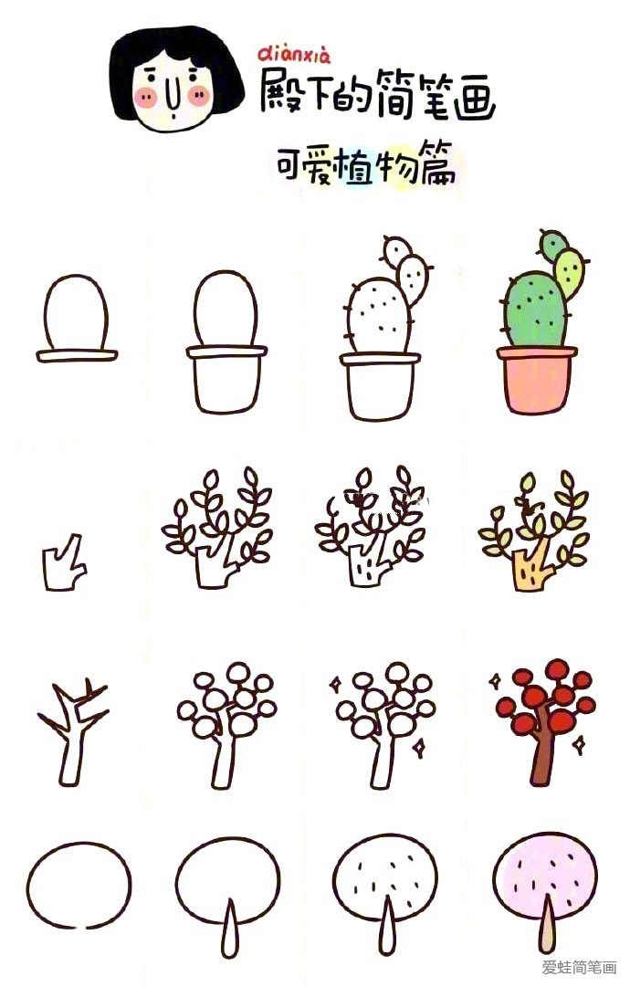 四种植物简笔画的画法