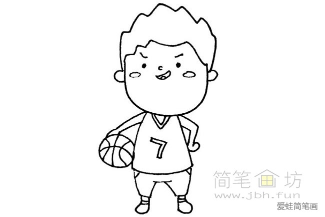 卡通篮球运动员简笔画