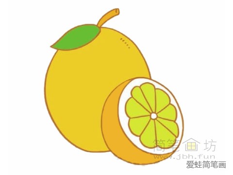 卡通柠檬简笔画【彩色】