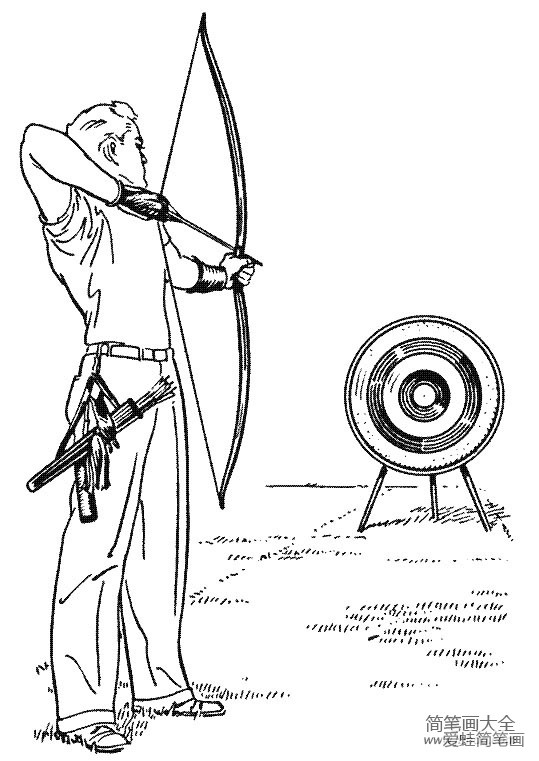 奥运运动简笔画图作品《射箭》