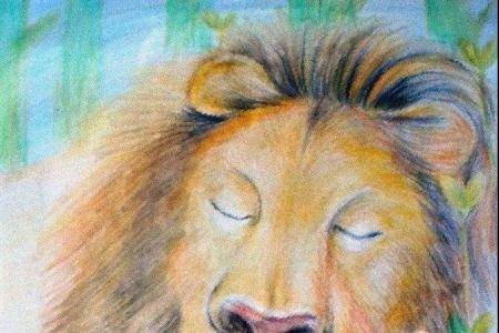 沉睡的狮子森林动物儿童画教师范画