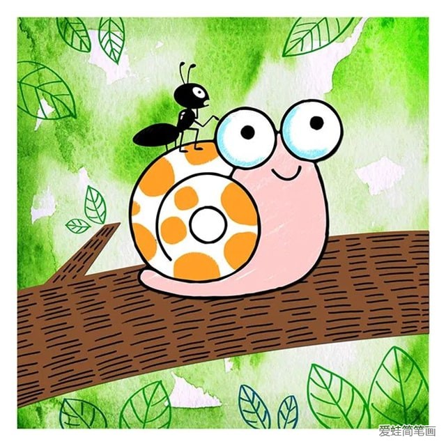蜗牛创意画儿童创意画