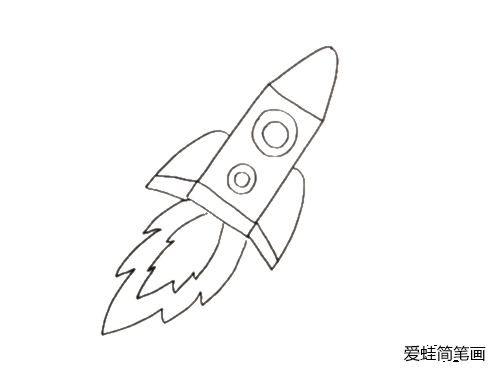儿童火箭简笔画图颜色怎么涂好看