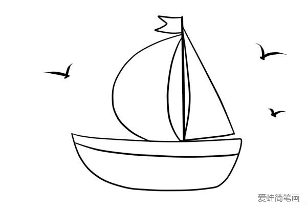 有帆的小船的简笔画