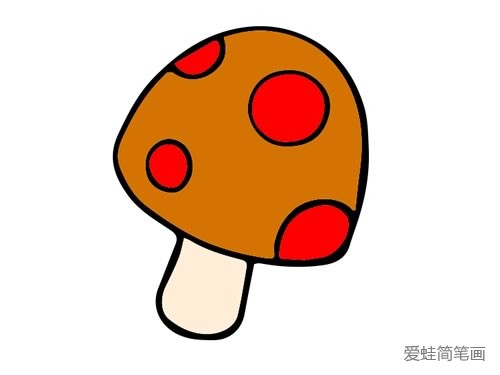 彩色蘑菇简笔画图片可爱又漂亮
