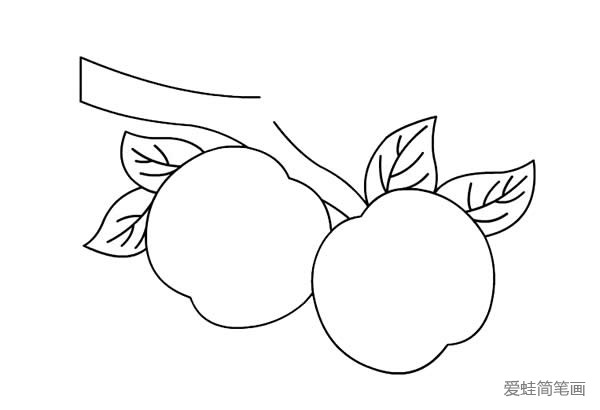 树上的桃子怎么画简单又好看