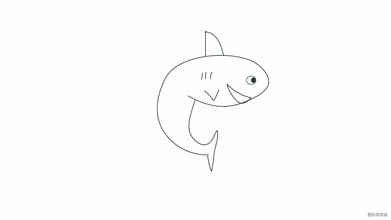 大鲨鱼简笔画怎么画