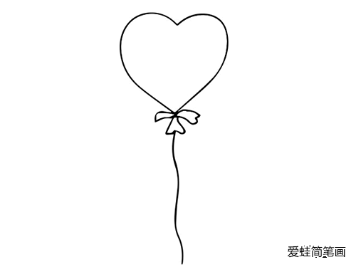 可爱的爱心气球简笔画怎么画