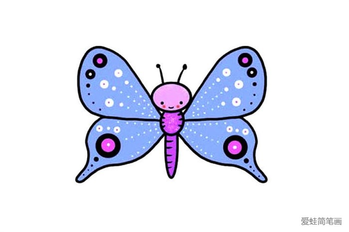 漂亮的花蝴蝶卡通简笔画