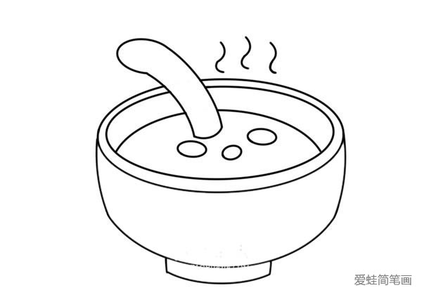 热气腾腾的一碗粥怎么画出来