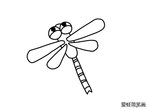 蜻蜓儿童简笔画彩色