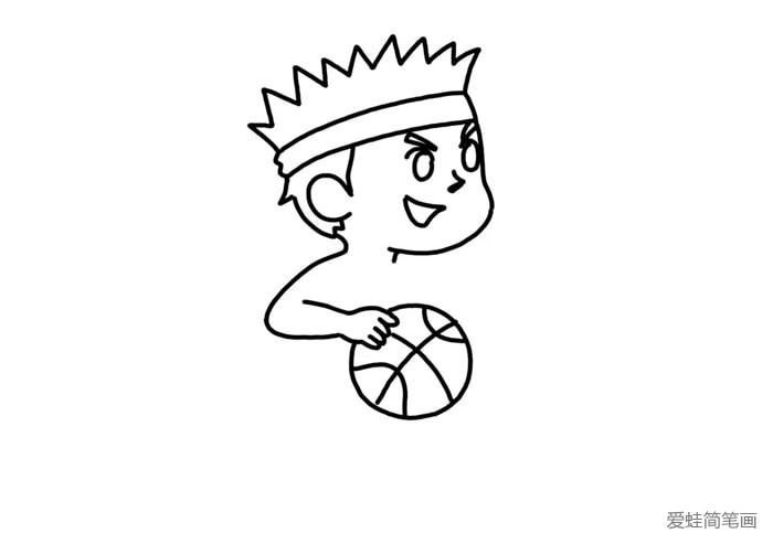 打篮球的小男孩儿简笔画