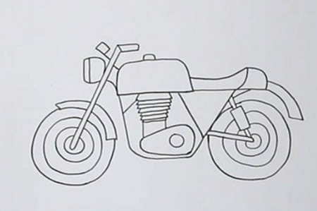 超级简单帅气的摩托车怎么画