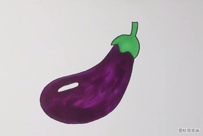 紫色的茄子简笔画