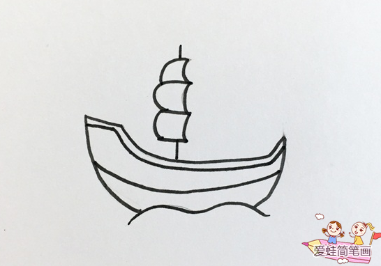 儿童画帆船最简单画法