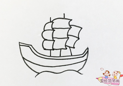 儿童画帆船最简单画法