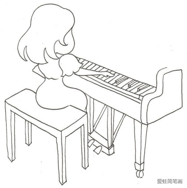 钢琴家简笔画