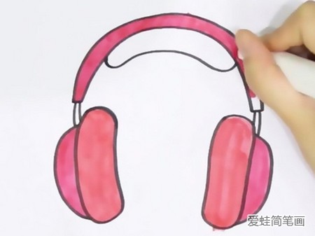 头戴式耳机的简笔画画法