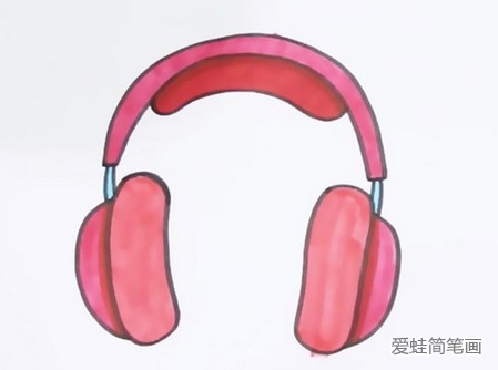 头戴式耳机的简笔画画法
