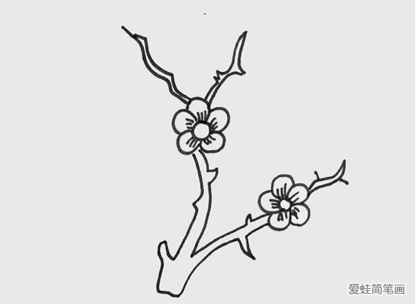 树枝上的梅花简笔画怎么画