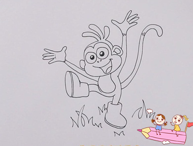 滑稽的小猴子简笔画