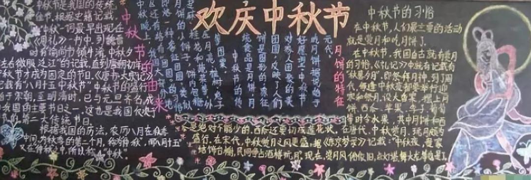 小学生中秋节黑板报图片