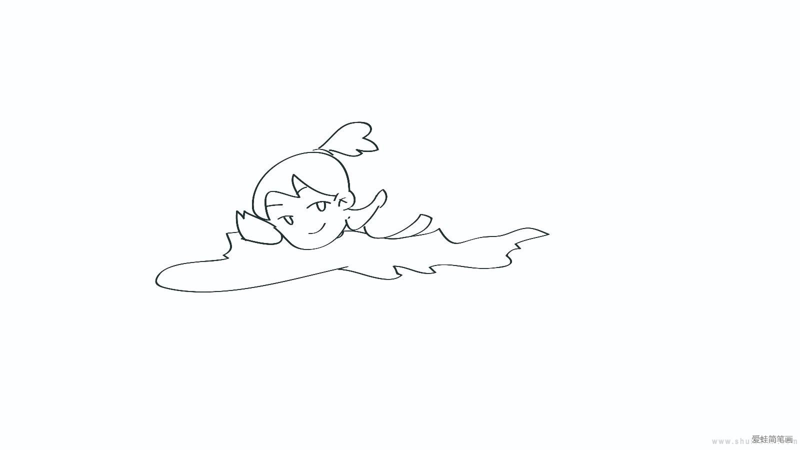 游泳运动员的简笔画