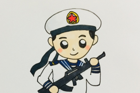 中国海军军人怎么画