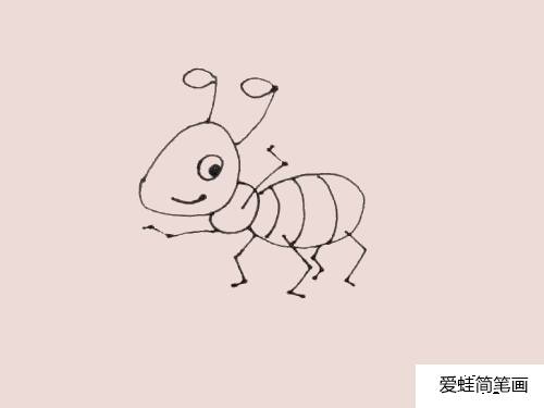 可爱蚂蚁卡通画彩色