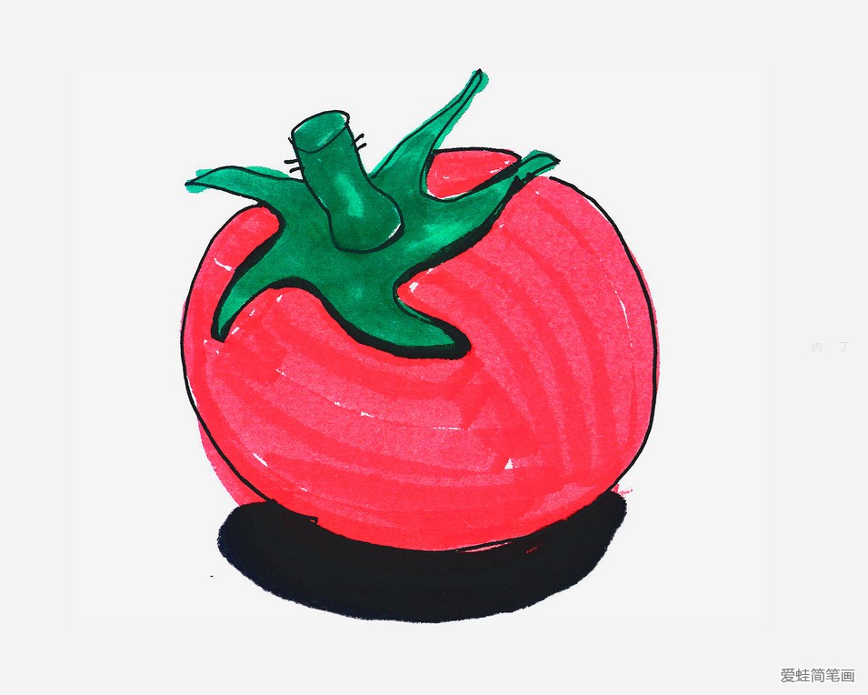 简笔西红柿的画法