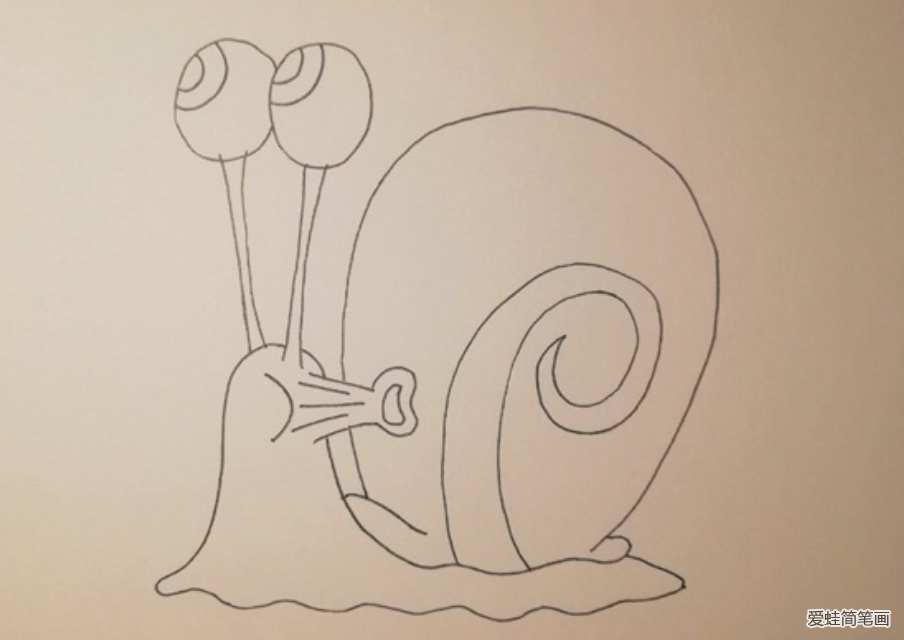 可爱的小蜗牛简笔画教程