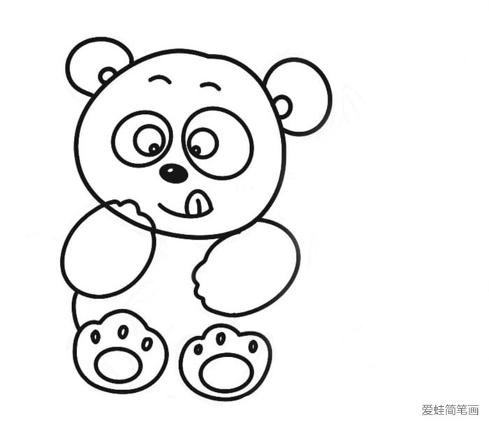 吃竹子的小熊猫简笔画怎么画