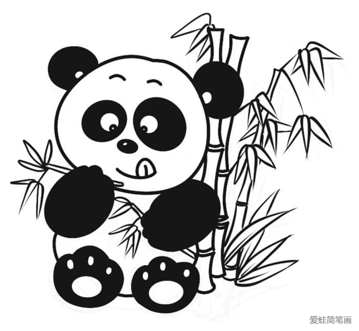 吃竹子的小熊猫简笔画怎么画
