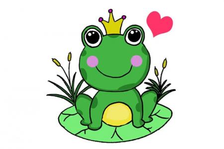 可爱的小青蛙王子简笔画