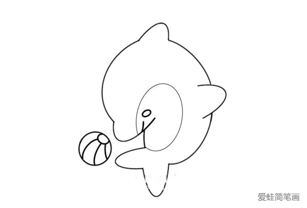 海豚玩球简笔画怎么画