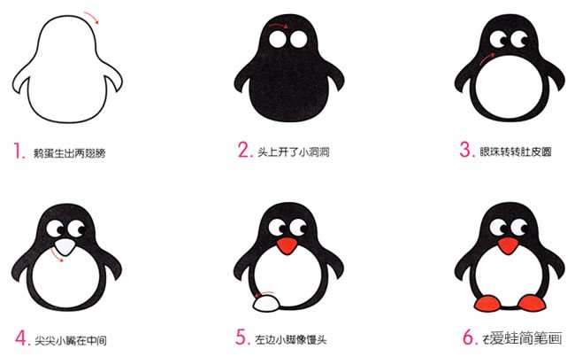 QQ企鹅怎么画简笔画