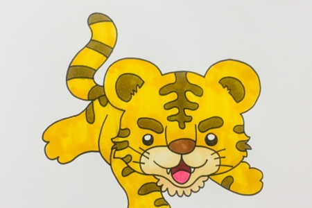 简单画一只漂亮可爱的老虎
