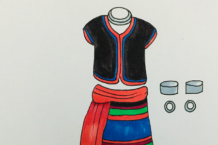 傣族民族特色的服饰简笔画
