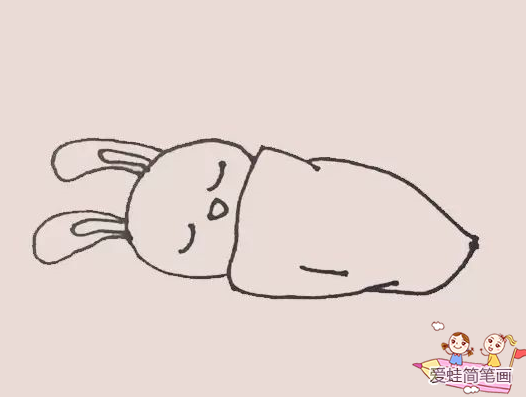 小兔子在月亮上睡觉简笔画