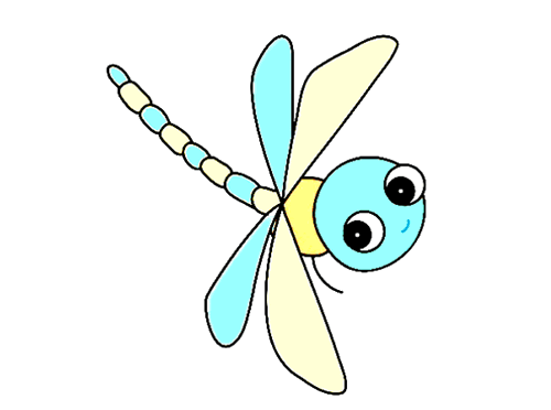 可爱漂亮的卡通蜻蜓简笔画怎么画
