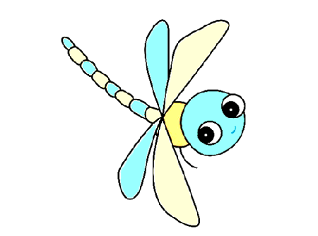 可爱漂亮的卡通蜻蜓简笔画怎么画