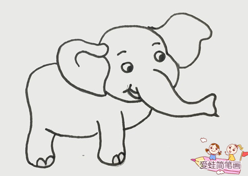 画一头大象简笔画
