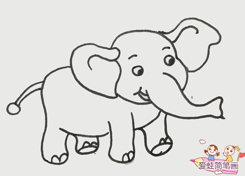 画一头大象简笔画