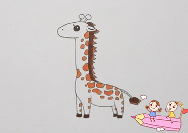 长颈鹿怎么画简单