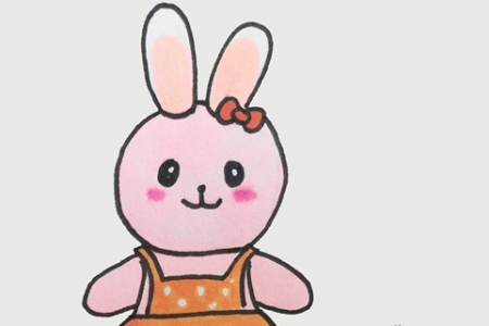 穿着裙子的小兔子怎么画