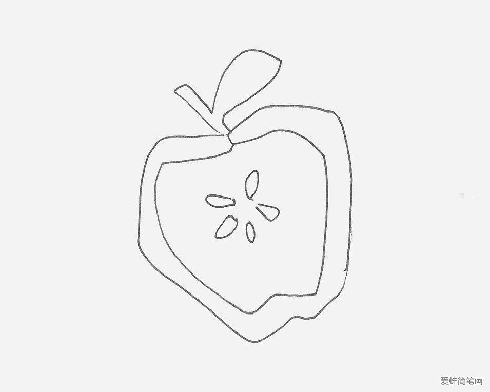 切开的小苹果简单的画